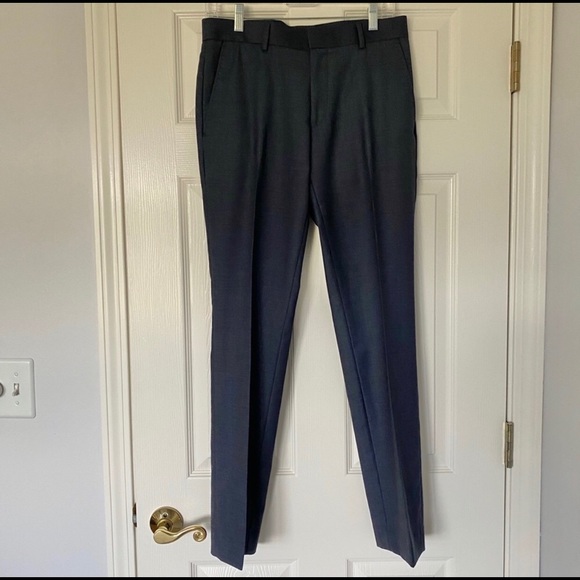 Topman Skinny Fit Navy Wool Blend Pants - Picture 8 of 8